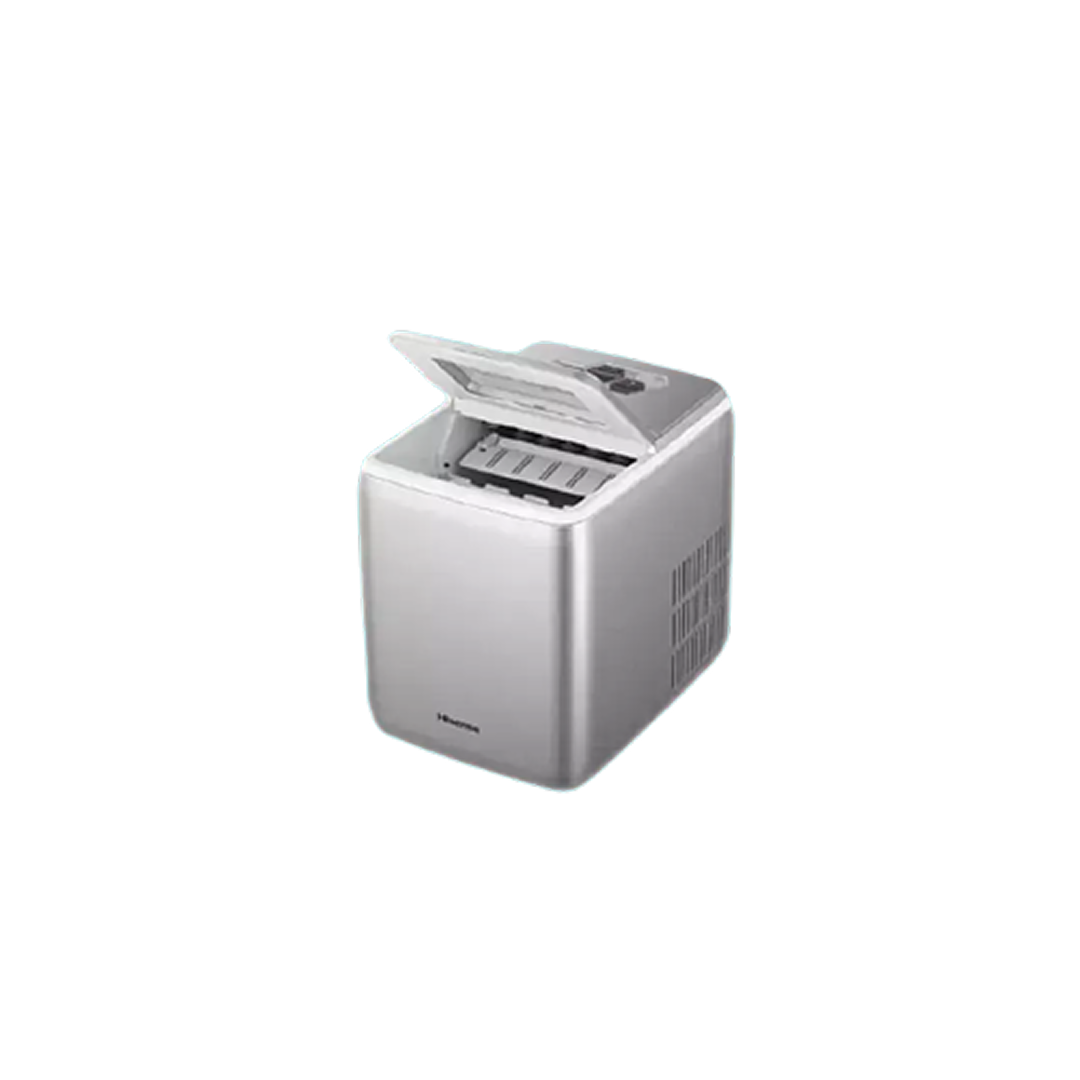 Hisense Ice Maker 150W, 20KG Daily Ice Production, S&L Ice Cubes, Silver Color- HIS ICM2011
