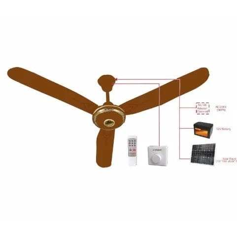 Duravolt LA033RN1B 56" AC/DC Ceiling Fan DCF-56 ACDC1 Brown with Remote