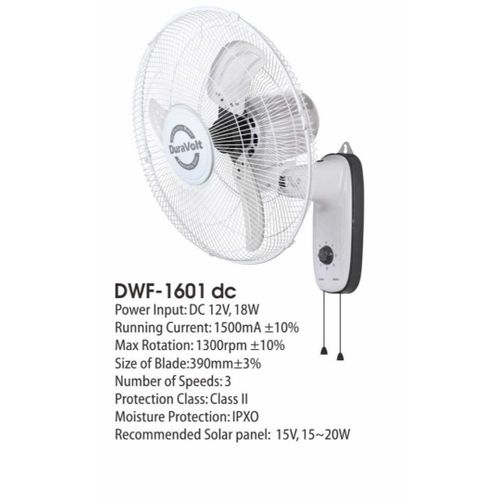 Duravolt LA033LN2 16" Wall Fan DWF-1601 DC White
